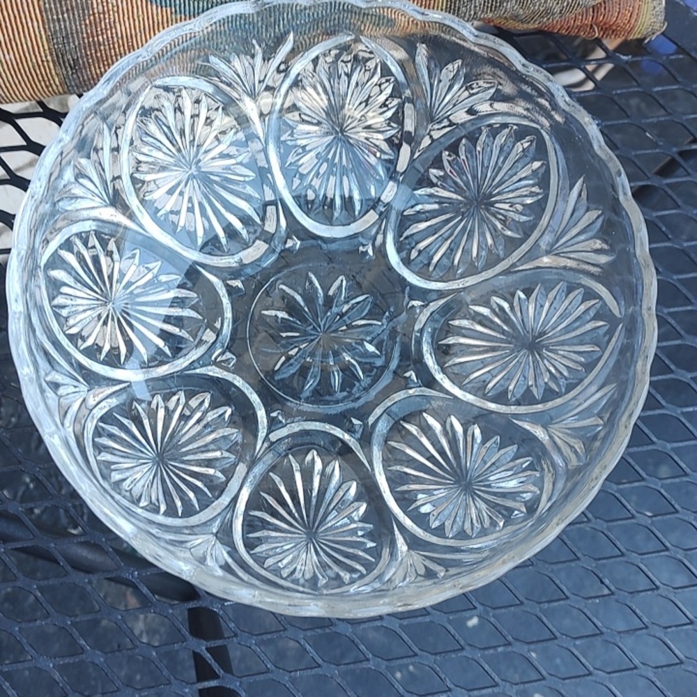 Clear,Glass Serving Bowl ⭐burst Pattern - Picture 6 of 8